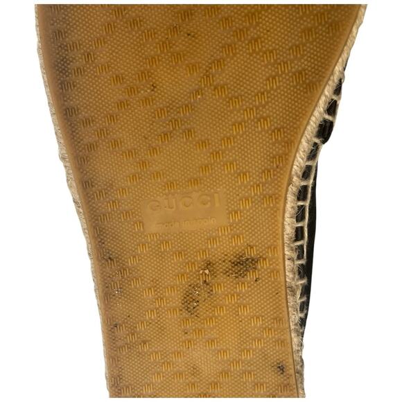Gucci Black Guccissima Leather GG Slip On Espadrille Flats EU 5.5  US 5.5 - Picture 9 of 14